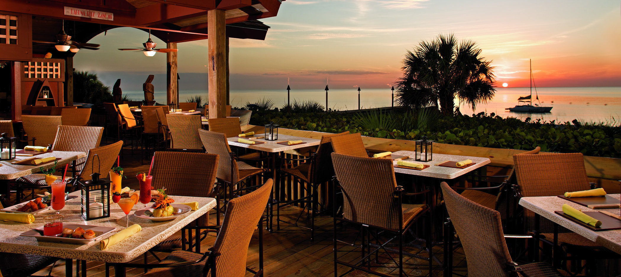Dining at sunset, Ritz-Carlton Naples, Florida, North America