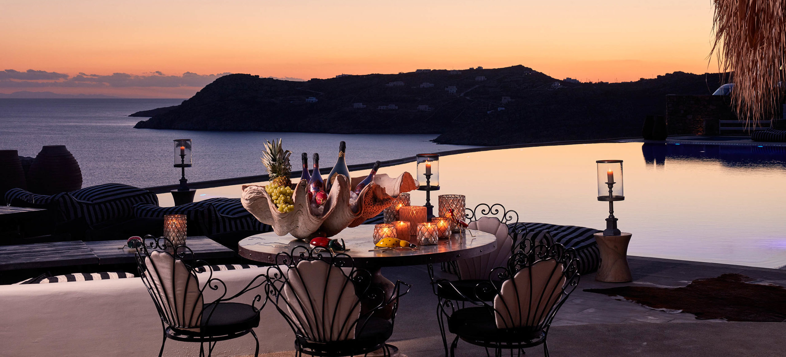 Dining at Myconian Villa Collection, Mykonos