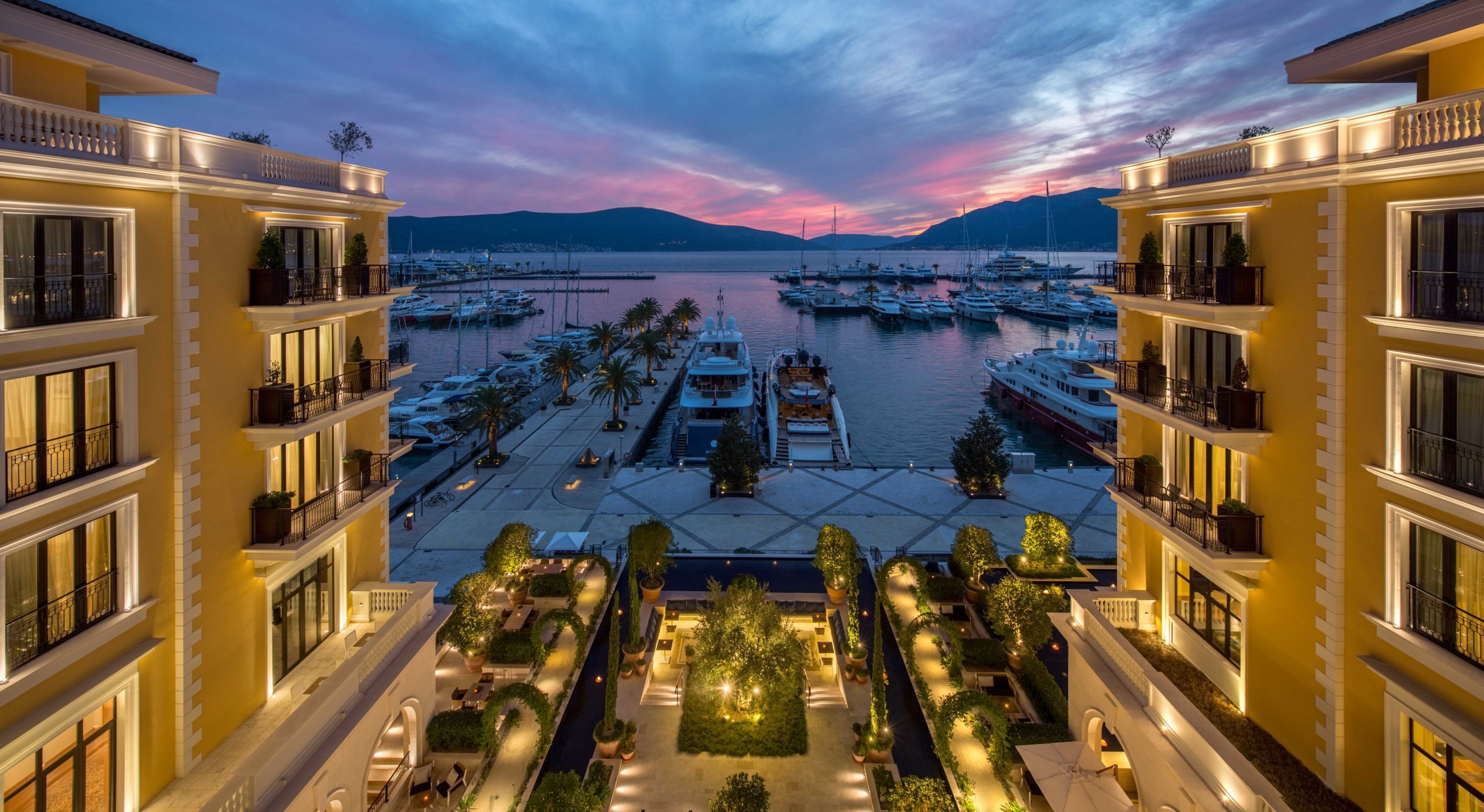 Sunset at Regent Porto Montenegro, Montenegro