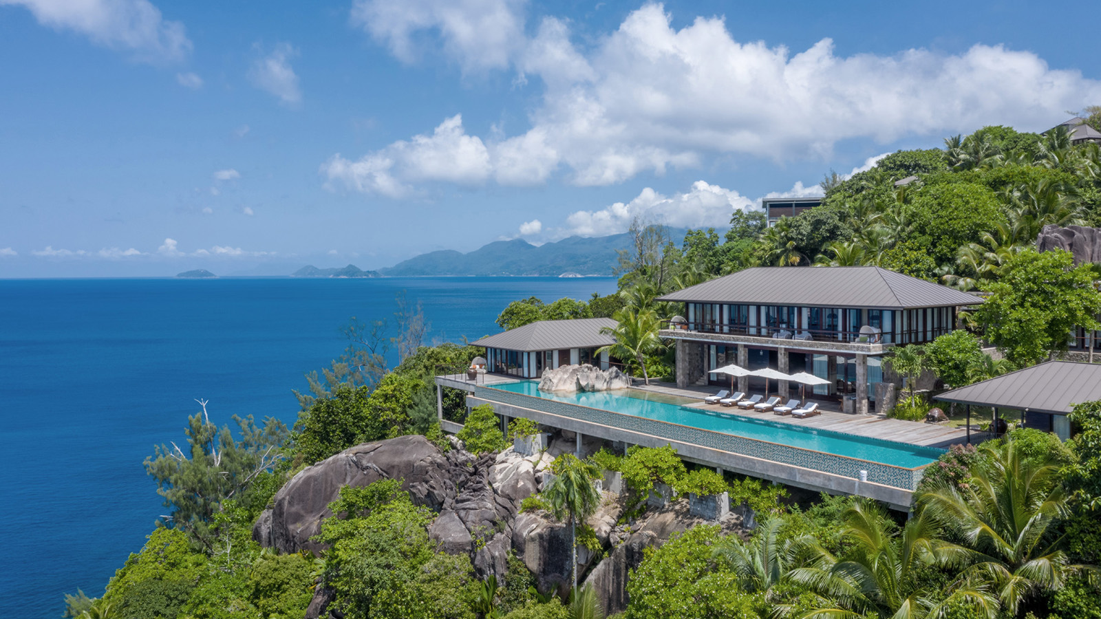 Aerial view, Four Seasons Resort Seychelles, Seychelles