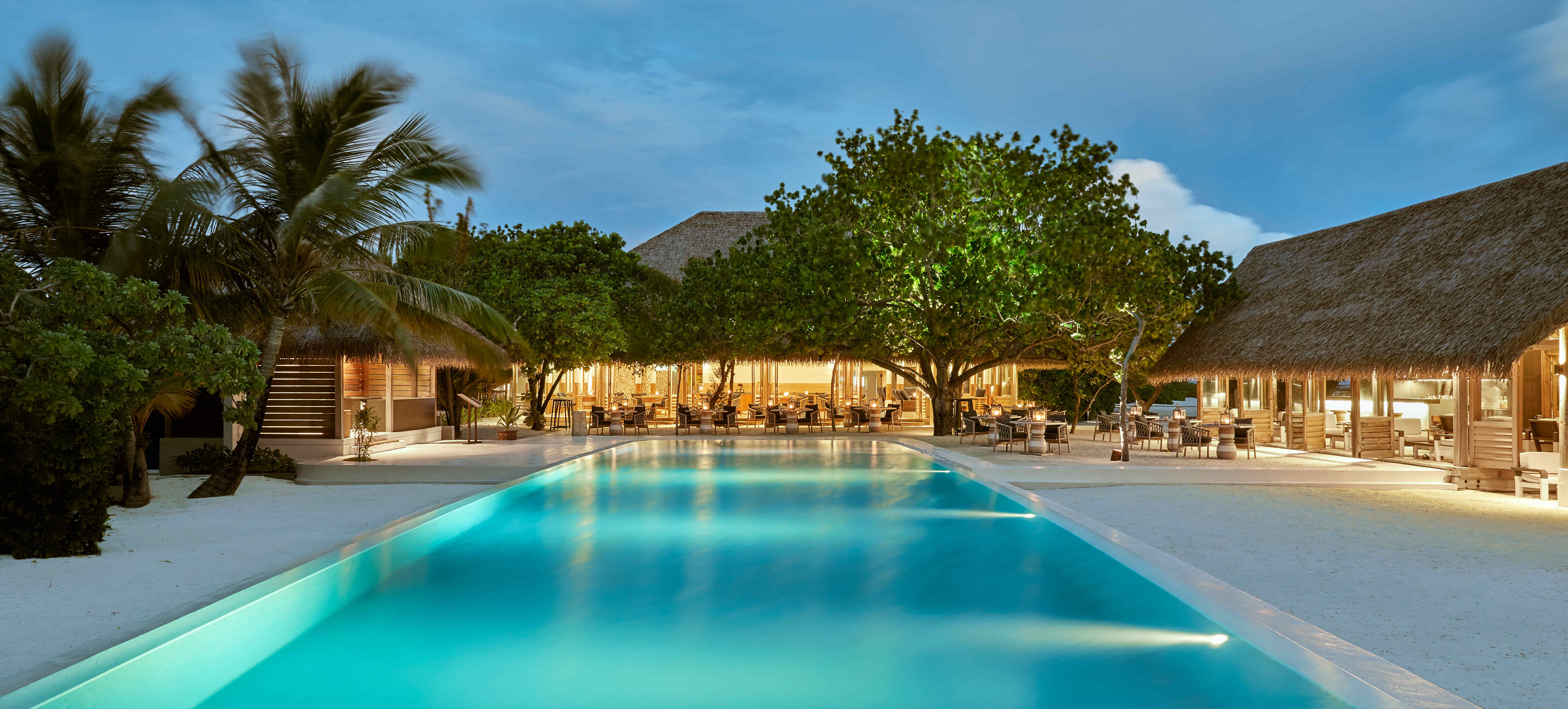 Pool side at COMO Cocoa Island, Maldives