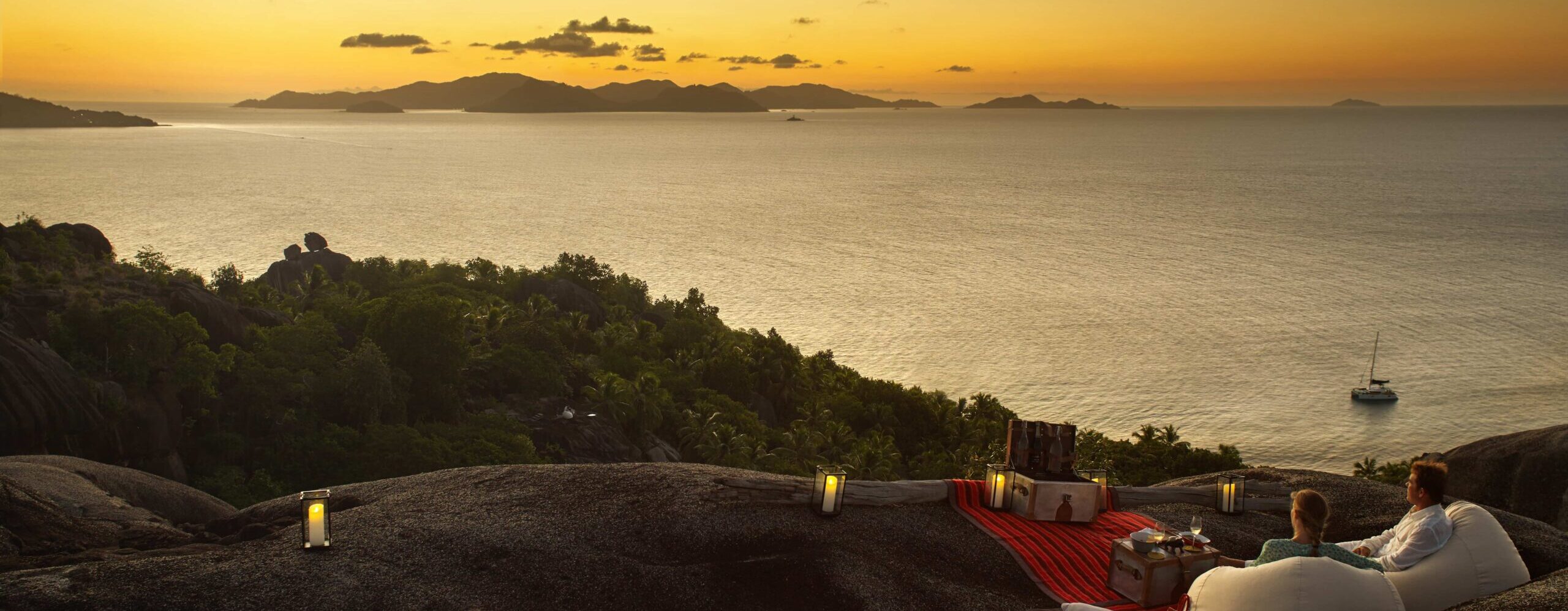 Sunset at Six Senses Zil Pasyon, Seychelles